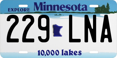 MN license plate 229LNA