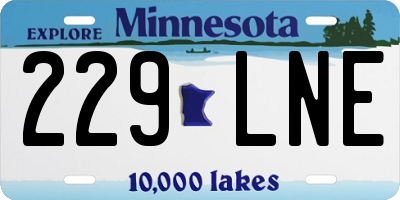MN license plate 229LNE