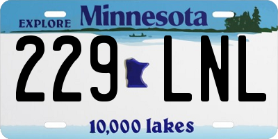 MN license plate 229LNL