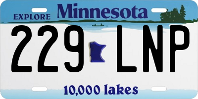 MN license plate 229LNP