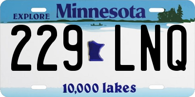 MN license plate 229LNQ