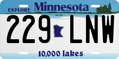 MN license plate 229LNW