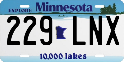 MN license plate 229LNX