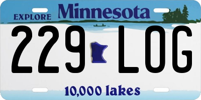 MN license plate 229LOG
