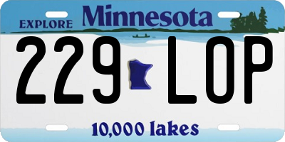 MN license plate 229LOP
