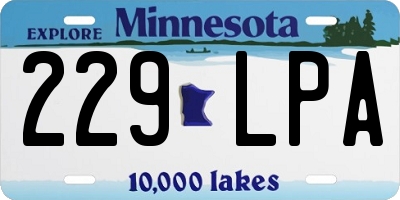 MN license plate 229LPA