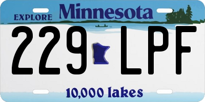MN license plate 229LPF
