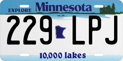 MN license plate 229LPJ