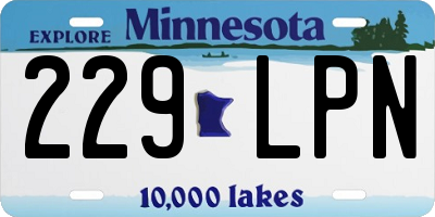 MN license plate 229LPN