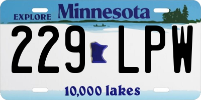 MN license plate 229LPW