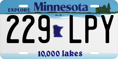 MN license plate 229LPY
