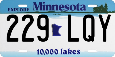MN license plate 229LQY