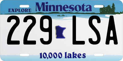 MN license plate 229LSA