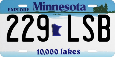 MN license plate 229LSB