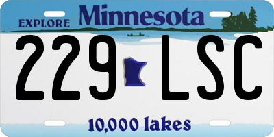 MN license plate 229LSC