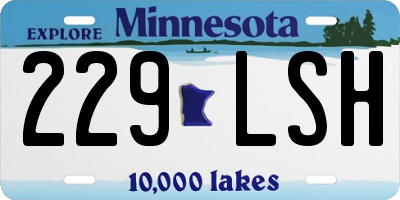 MN license plate 229LSH