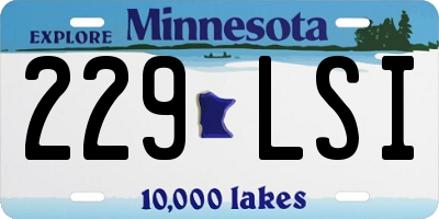 MN license plate 229LSI