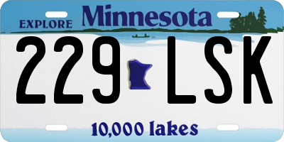 MN license plate 229LSK