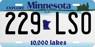 MN license plate 229LSO
