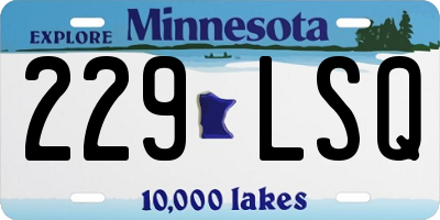 MN license plate 229LSQ
