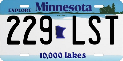 MN license plate 229LST