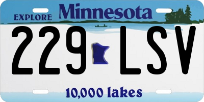MN license plate 229LSV