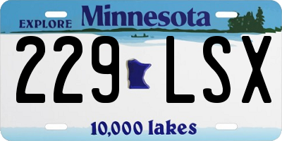 MN license plate 229LSX