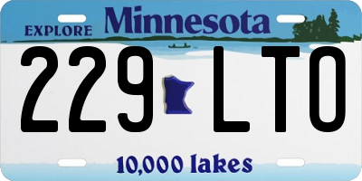 MN license plate 229LTO