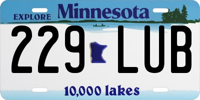 MN license plate 229LUB