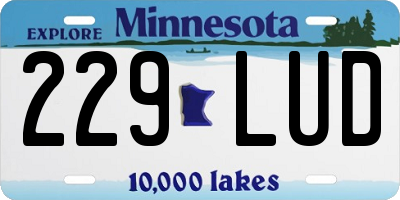 MN license plate 229LUD
