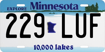 MN license plate 229LUF
