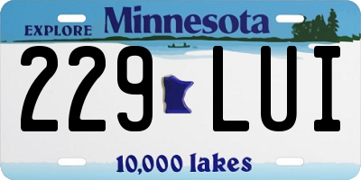 MN license plate 229LUI