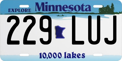 MN license plate 229LUJ