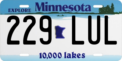 MN license plate 229LUL