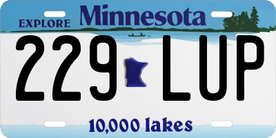 MN license plate 229LUP