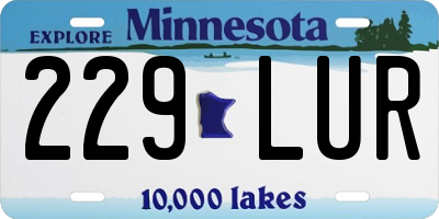 MN license plate 229LUR