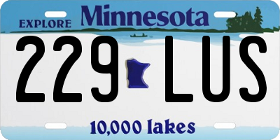 MN license plate 229LUS