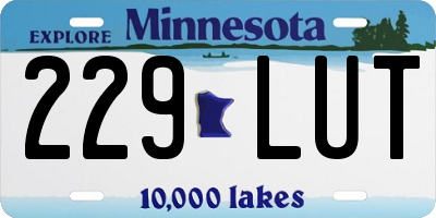 MN license plate 229LUT
