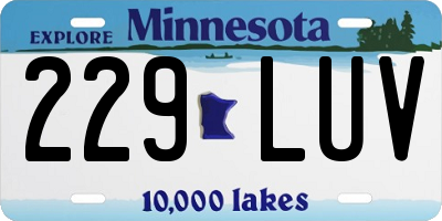 MN license plate 229LUV