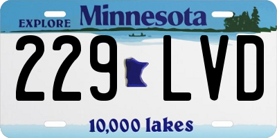 MN license plate 229LVD