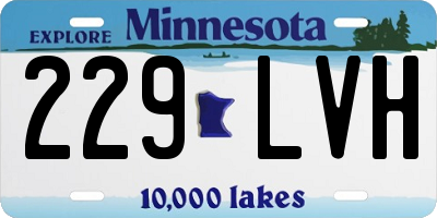 MN license plate 229LVH