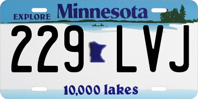 MN license plate 229LVJ