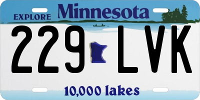 MN license plate 229LVK