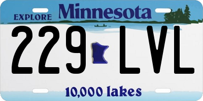 MN license plate 229LVL