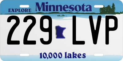 MN license plate 229LVP