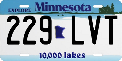 MN license plate 229LVT