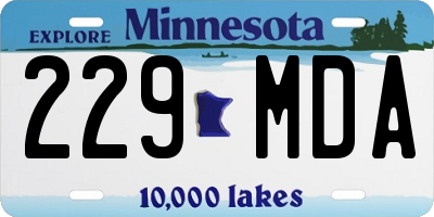 MN license plate 229MDA