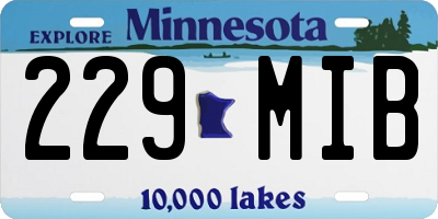 MN license plate 229MIB