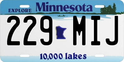 MN license plate 229MIJ