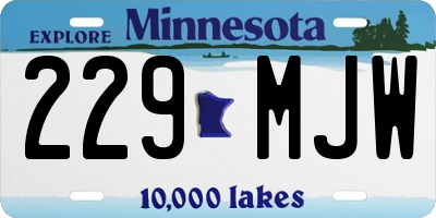 MN license plate 229MJW